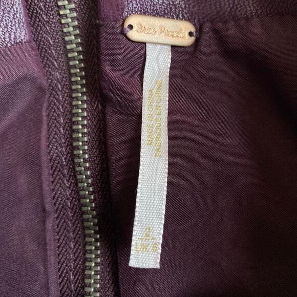 Free People plum faux leather mini skirt - Picture 5 of 8